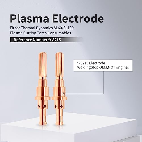 Image of 10pcs 9-8215 Electrodes for Thermal Dynamics SL60 SL100 Plasma Torch | Compatible with Thermal Dynamics Cutmaster 38 /52 /82 /102 /152 Plasma Cutter 60A Consumables