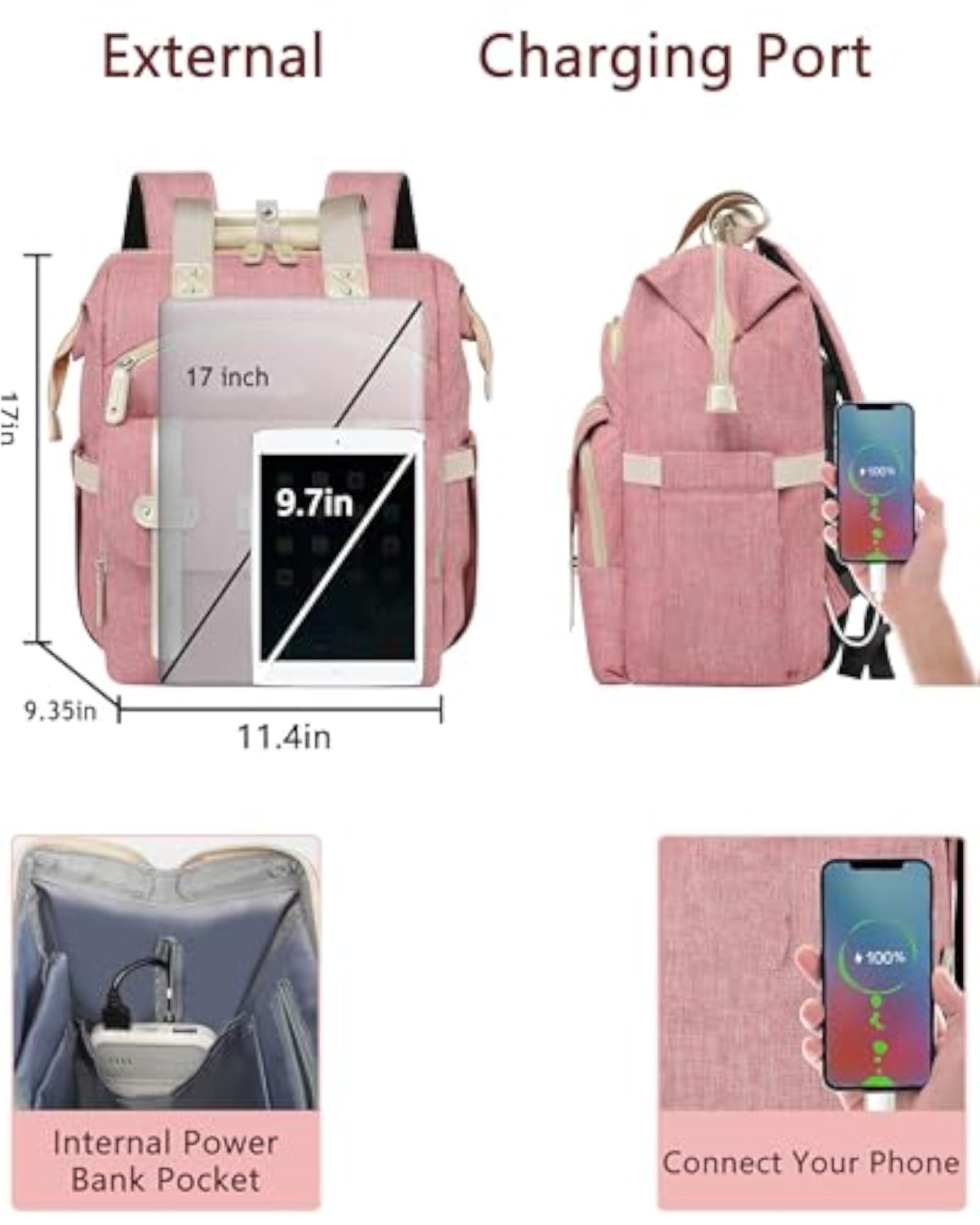 Laptop Backpack for Women, RFID Anti Theft