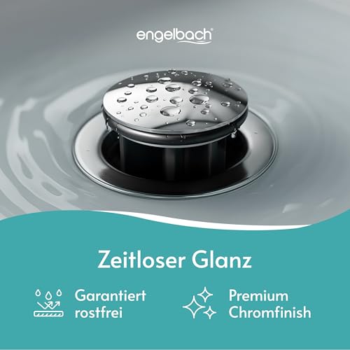 Engelbach® Waschbeckenstöpsel 40mm Universal - wackelfrei, rostfrei & langlebig - Abflussstopfen, Stöpsel für Waschbecken & Bidets mit höhenverstellbarer Schraube