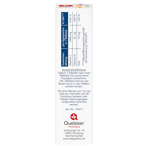 Doppelherz Vitamin C 1000 + D3 + Zink – Hochdosiert mit Vitamin C, Zink und Vitamin D3 zur Unterstützung einer normalen Funktion des Immunsystems – 30 DEPOT-Tabletten 5