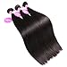 ISEE Hair 8A Malaysian Virgin Straight Hair 3 Bundles 100% Unprocessed Human Hair Weave Human Hair Extensions 3 Bundles Deal Natural Black (22