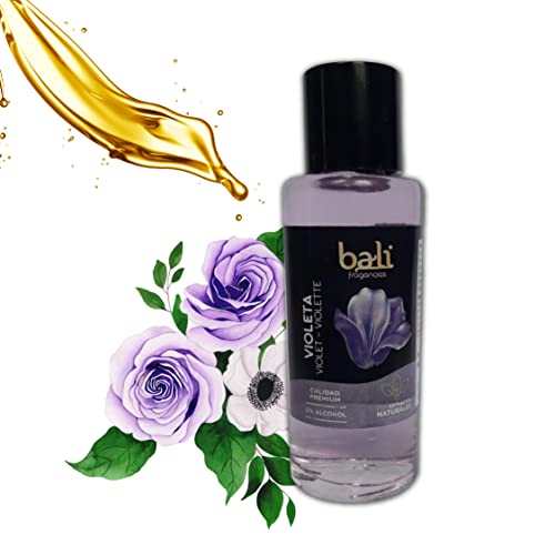 Bali fragancias Esencia al Aceite de Violeta para Humidificador. Ambientador Dulce y Floral en Esencia para Difusor. Aceite Natural para Quemador de Aromaterapia. 50 ml