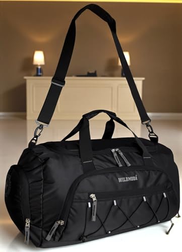 Image of 50L Duffel Travel Bag with Multiple Pockets | Ideal for Gym & Outdoor Trips (Black)