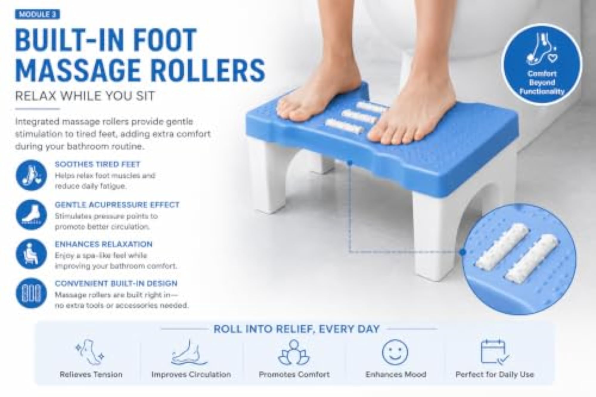 Foldable Toilet Stool Footrest for Better Posture, Potty Step