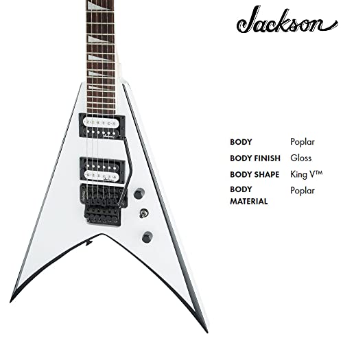 Jackson Js Series King V Js32, Amaranth Fingerboard, White With Black Bevels Electric Guitar #TOP2