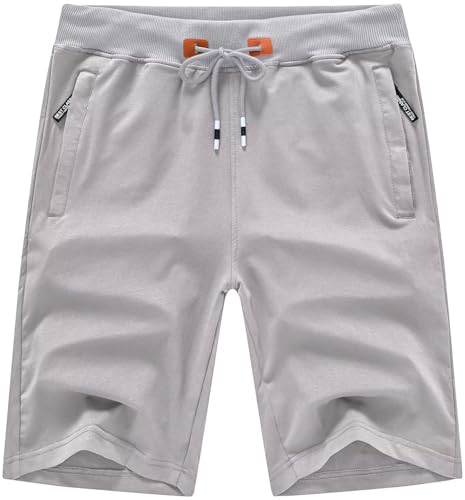 QPNGRP Mens Shorts Casual Drawstring Zipper Pockets Elastic Waist