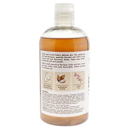 Image of SheaMoisture Baby Wash and Shampoo 100% Virgin Coconut Oil for Baby Skin Cruelty Free Skin Care 13 oz (Pack of 2)
