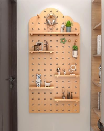 Panneau perforé en bois avec kit de rangement mural complet pour bureau - 7