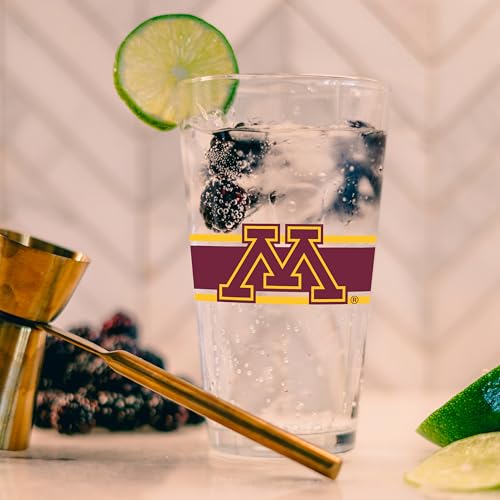 Image of Logo Brands NCAA 16 oz Pint Glass - Durable Glass With Bold Team Color- Chip-Resistant Rim Drinkware For Fans, Tailgates, Home Bars & Everyday Use