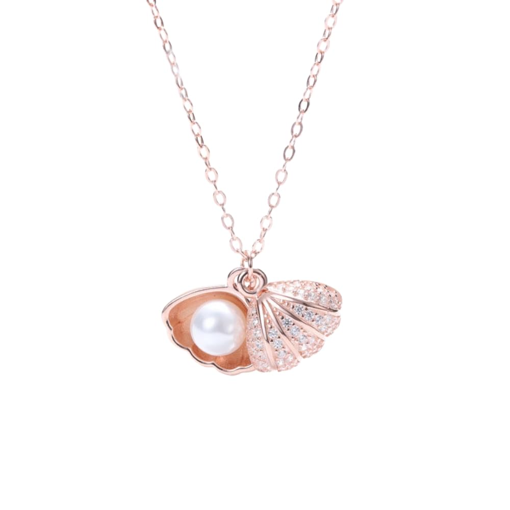 SHANAYA Pearl Shell Pendant Rose Gold Necklace for Women and Girls, Oyster Pearl Pendant Chain, White Colour Pearl Pendant for Girls and Women, Charm Pendant for Women and Girls (B0D9QNZ2P2) Amazon Price History, Amazon Price Tracker