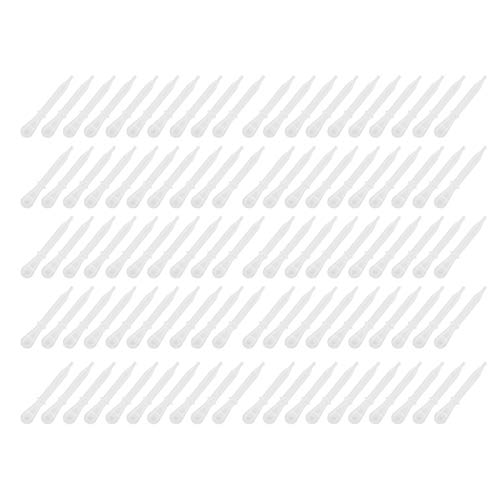 FLEXMAN 100Pcs Disposable Pipettes Dropper, White Plastic Pipettes Droppers Pippettes Pippets for Spraying and Mixing Appropriate Amounts of Coating