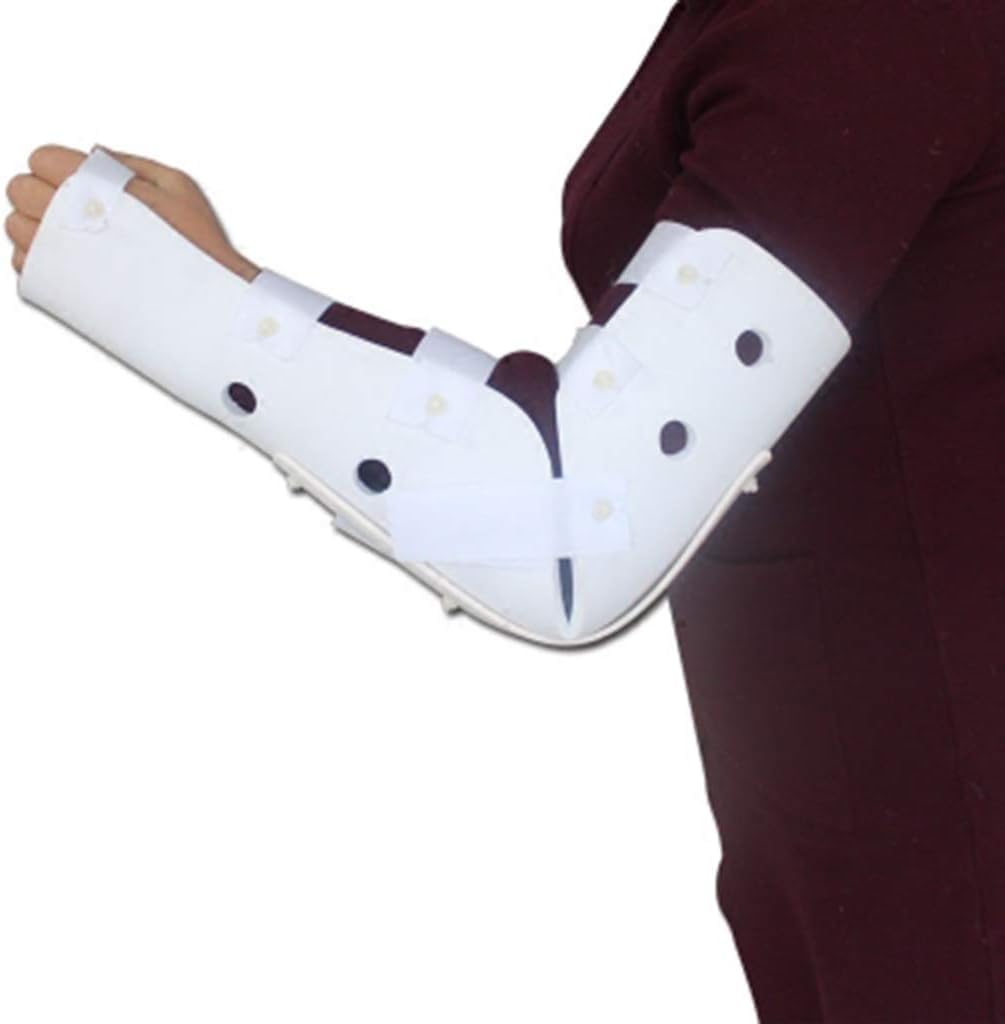 Tutore per Gomito Stabilizzatore per Gomito Bianco Stecca per Braccio Imbracatura per Spalla Immobilizzatore per Spalla Supporto Medico Traspirante per Le Braccia Ferite per Frattu, Left, Medium