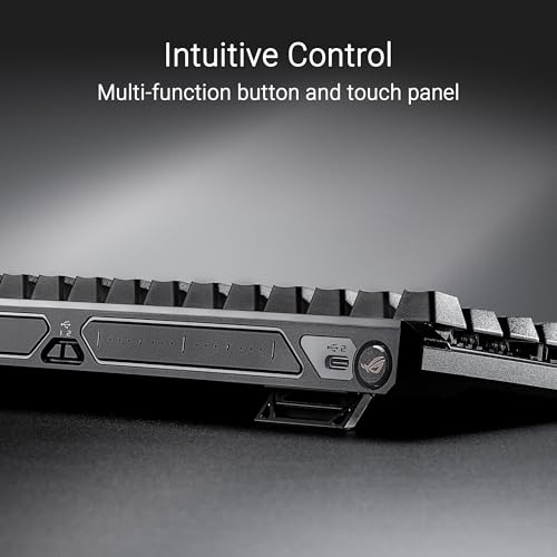 Image of ASUS ROG Falchion Ace HFX Hall Effect Gaming Keyboard - 65% TKL, Dual USB-C, Magnetic Switches, Rapid Trigger, Speed Tap, 8000 Hz Polling, Touch Panel, Portable, Protective Cover, PBT Keycaps - Black