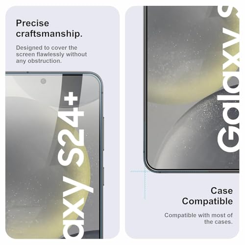 Image of HD Tempered Glass Screen Protector Compatible for Samsung Galaxy S24 Plus 5G with Edge to Edge coverage and Easy Installation kit