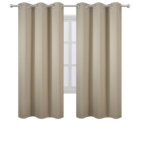Image of LEMOMO Beige Thermal Blackout Curtains /42 x 72 Inch /Set of 2 Panels Room Darkening Curtains for Bedroom