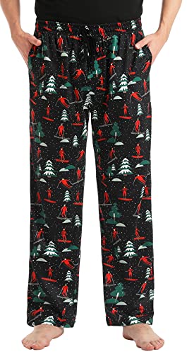 Mens Christmas Pajama Pants Christmas Pjs Enjoy Holiday Skiing Pajams Bottoms for Lounge Sleep...