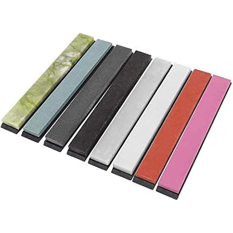 Outivity 8 Pack Knife Sharpening Stones Japanese Whetstones with Bases | Sharpening Stone Set 8 Different Grits#240#400#800#1500#3000#6000# 8000#10000 for Kitchen, Hunting, Pocket Knives or Blad Cover