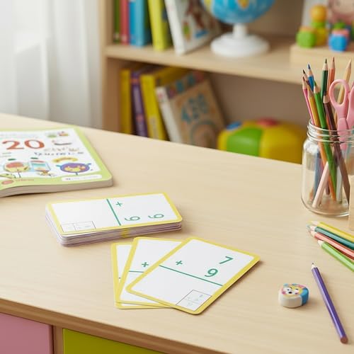 Image of BAZIC Addition Flash Card, 36 Per Pack (532-36P) | Answer printed on each card for self-checking math practice, Flashcard, Bulk pack, For studying and classroom practice