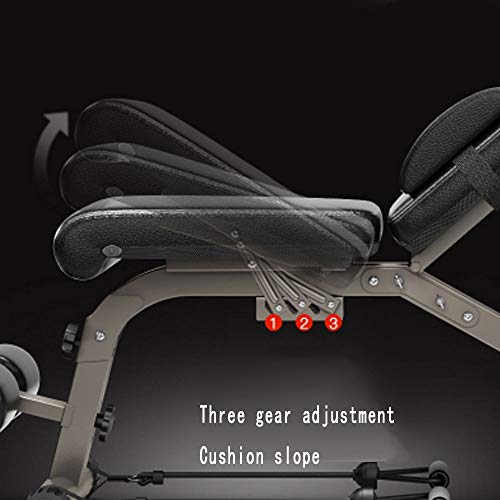 FEILA Adjustable Folding Fitness Barbell Rack and Weight Bench Weight Bench with Upgraded Wider Backrest Seat InclineDecline Exercise Workout Bench for Home Gym, Strength Training Full Body Workout