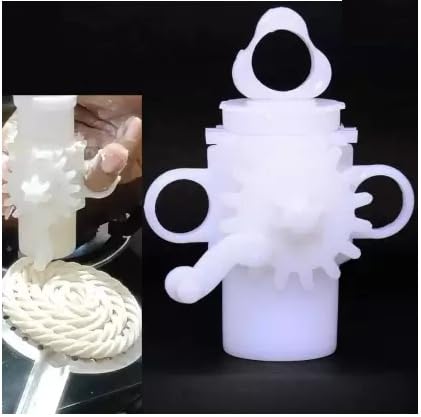 SKC Enterprise Murukulu Maker Press With 15 Different Types of Jalies - Namkeen/Chakli, Noodles, Idiyapam, Cake Icing, Rose Cookies, and Sev Kai Muruku Design (White, 1)-image-28
