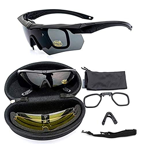 Tactical Military Glasses Army Goggles - 3 Lens - TR90 Safety Glasses