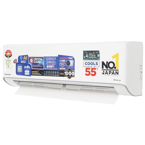 Image of Panasonic EU 7 in 1 Convertible 1Ton 5Star Smart Inverter Split,(100%Copper Condenser, CS /CU-EU12BKY5FM),With MirAie & Matter Certified 55Tested, High CFM & Eco tough Outdoor Crystal Clean Technology