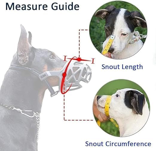 Mouth Cover Muzzle Guard with Adjustable Strap Buckle Muzzle Ideal for Stopping Biting, Barking and Chewing Aggressive Dog and Puppy - Black (No-3, Medium)