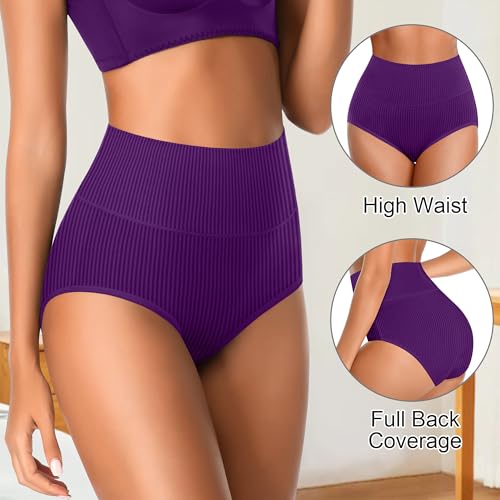 Image of Womens Underwear Full Coverage Panties for Ladies Soft Breathable Cotton Briefs High Waisted Hipster