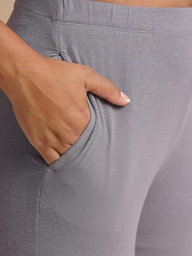 Image of ONE SKY Women Full Length Leggings | Cotton Modal Spandex Blend | High Waist Stretchable & Bio-Washed Fabric | Colour-Lock Technology | Comfortable Leggings for Women