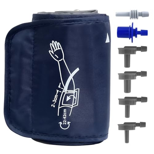 Medium Blood Pressure Cuff 22-42CM Blood Pressure Monitors Cuff Adjustable Compatible with Other BP Monitors for Adult Senior with Medium Arms Women 6 Connectors (BP Cuff Included Only)