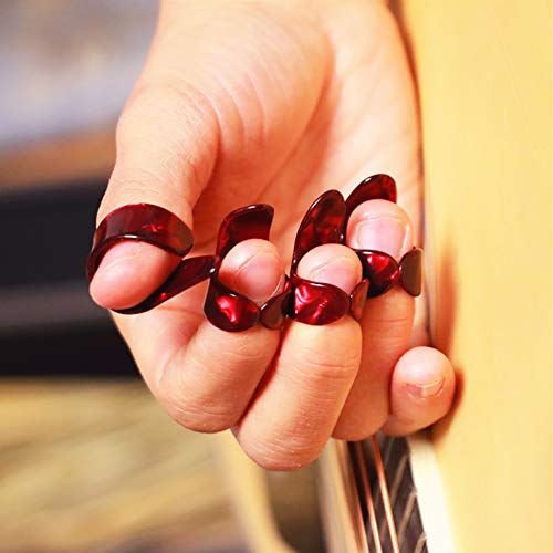 Novelfun 2 paires pouce et des doigts Picks pour guitare Fingerstyle acoustique Ukulélé, banjo ou , avec 2 Taille de 10 pcs médiators pour guitare et une boîte de rangement - Les Beatles, Paul McCartney, John Lennon, RIngo Starr, George Harrison Novelfun 2 paires pouce et des doigts Picks pour guitare Fingerstyle acoustique Ukulélé, banjo ou , avec 2 Taille de 10 pcs médiators pour guitare et une boîte de rangement – Image 6