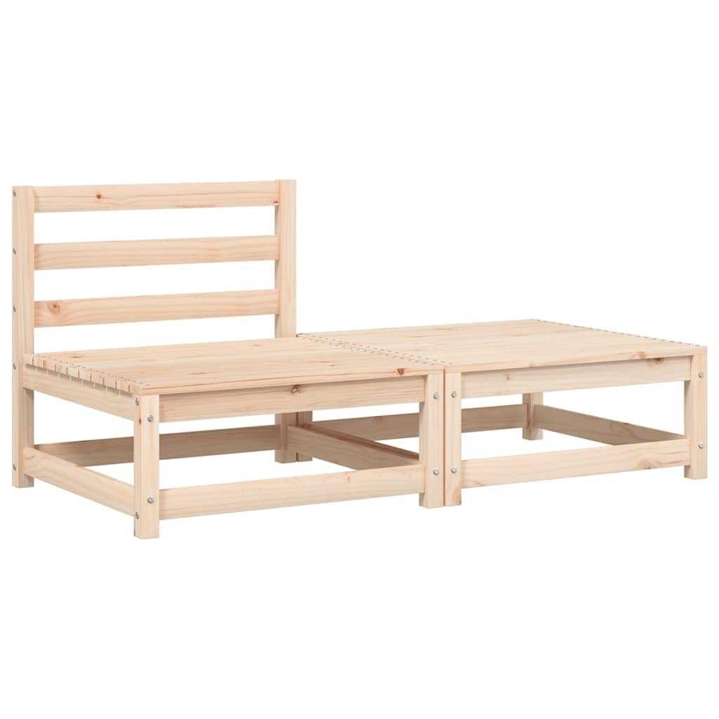 vidaXL Sofá de Jardín sin Reposabrazos con Cojines y Reposapiés, Asientos con Respaldo, Sillones Modulares, Muebles para Patio Terraza