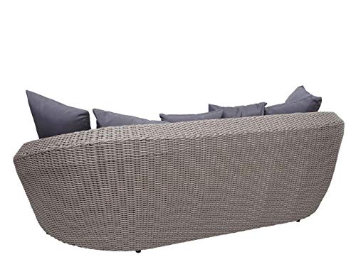 Mendler 4-1-1 Poly Rattan Garnitur HWC-F88, Lounge-Set Sofa, halbrundes Rattan Alu-Gestell oval - grau, Kissen… – Bild 5
