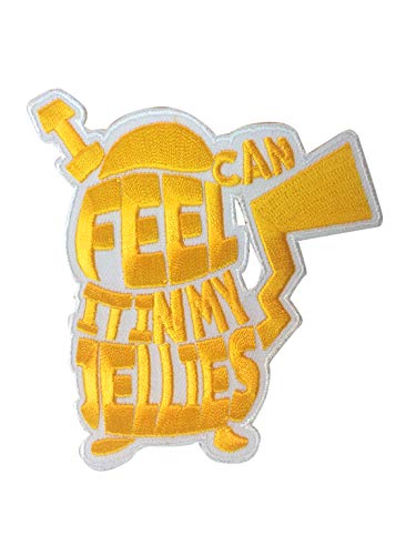 I Can Feel It in My Jellies Text Mouse Monster Game Film Parody - Iron on Embroidered Patch Applique