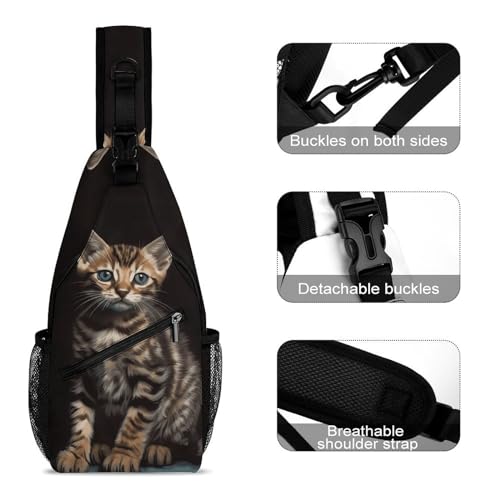 Bolso cruzado estilo sling para viaje y senderismo 38x20 cm miniatura 3