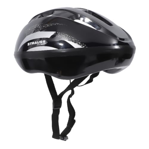 Image of Strauss ArmorX Cycling Helmet | Lightweight with Good Ventilation | Multi-Sport Helmet for Mountain, Road Biking & Skating | EPS Foam Lining for Protection | Ideal for Adults with 15+ Age (Black)