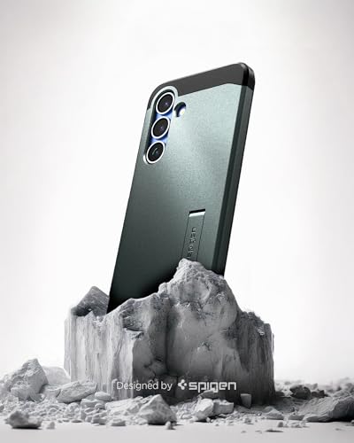 Image of Spigen for Galaxy S25 Plus Case, Tough Armor MagFit [Kickstand] [Compatible with MagSafe] [Military-Grade Protection] - Abyss Green