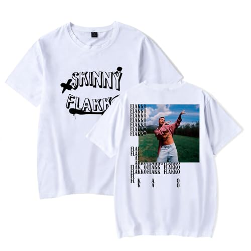 Rels B Skinny Flakk Harajuku - Camiseta informal de manga corta para hombre y mujer, blanco, XXS