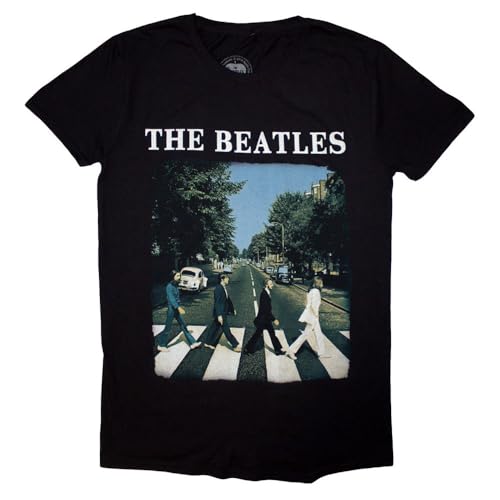 The Beatles Abbey Road and Logo T Shirt - Les Beatles, Paul McCartney, John Lennon, RIngo Starr, George Harrison The Beatles Abbey Road and Logo T Shirt