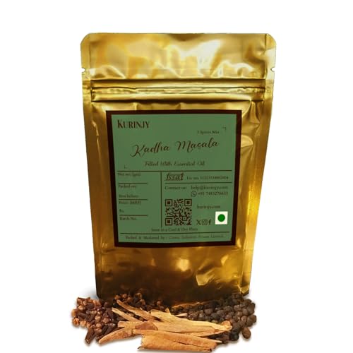 Image of Kurinjy Kadha Masala - Whole Spices Mix| Clove Black-Pepper Cinnamon| Pure Natural Essential Oil filled Premium Kerala Spices| Must for effective Kadha | 50g x 1 pk
