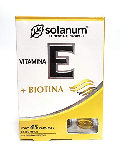 Vitamínicos, Solanum, Vitamina E + Biotina. 45 cápsulas.