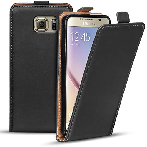 Verco para Samsung Galaxy S6 Funda Tipo Libro, Funda de Cuero sintético con Cierre magnético, Compatible con Samsung Galaxy S6 (5,1 Pulgadas), Negro