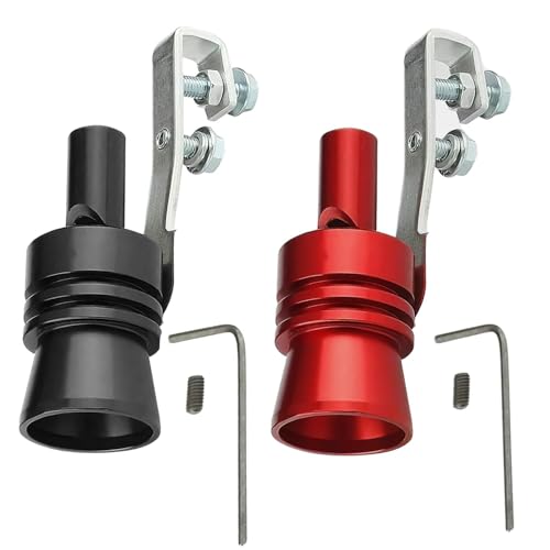 2 Pcs Exhaust Sound Booster, Turbo Whistle for Car Exhaust, Universal Fit, Aluminum Alloy Turbo Sound Simulator, Enhance Car Engine Sound, Easy Installation - Size XL