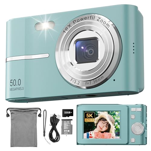 �f�W�^���J���� �f�W�J�� 4400����f 1080P����B�e �I�[�g�t�H�[�J�X AF�@�\ HD�J���� ��u���␳ �y�� �g�ѕ֗� USB C�[�d 2.4�C���`IPS��� 32g�������[�J�[�h�t�� (�O���[��)