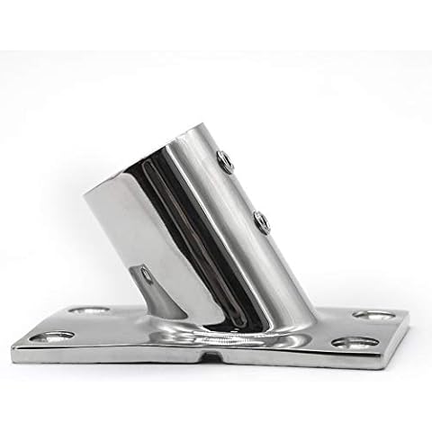 NRC&XRC Boat Hand Rail Fitting-60 Degree 7/8 inch Rectangular Base-Marine 316 Stainless Steel usd by Boats/Awning Cover