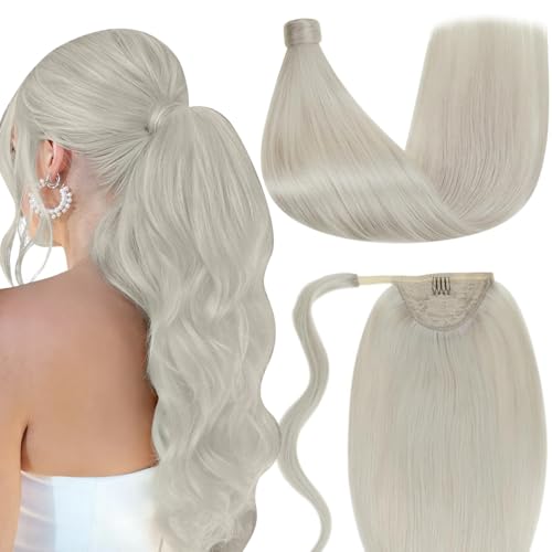 LaaVoo Ponytail Extension Human Hair Short Blonde Pony tails Hair