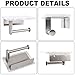 Toilet Paper Holder with Natural Marble Shelf for Bathroom Washroom,Wall Mounted Tissue Holder Suitable for Mega Roll (Brushed Nickel,Small 6.7 * 4.3 in)