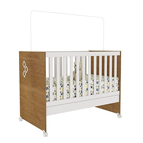 Quarto de Bebê Completo com Berço 3 em 1 Guarda Roupa 3 Portas 2 Gavetas 2 Nichos e Cômoda 3 Gavetas