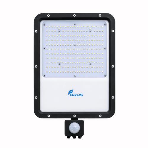 Image of Forus 200W LED Flood Light Cool White with Motion Sensor Auto On Off Day Night Mode Waterproof Outdoor Security Light for Garden Parking Garage Factory Shop High Bright Floodlight 4Yr Warranty-1Pc