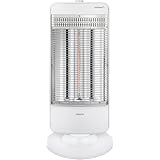 [山善] 速暖 カーボンヒーター + 遠赤外線 シーズヒーター 搭載 ツインヒートプラス (1200W/750W/300W 3段階切替) 自動首振り機能付 ホワイト DBC-L122(MW)